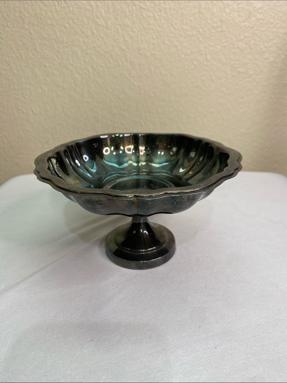 Iridescent Black Pedestal Serving Compote